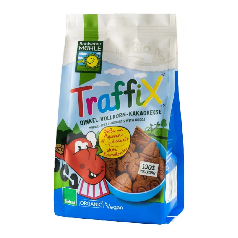 Biscuiți Bio Din Grâu Spelta Și Cacao Indulciți Cu Agave Traffix, 125g, Bohlsener Muhle