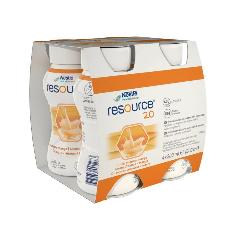 Nestle Resource Protein Ananas-Mango, 4 Flacoane EasyBottle, 200ml