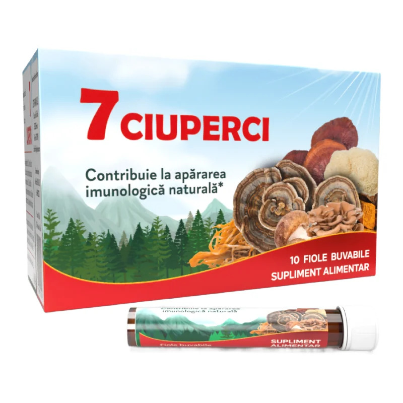 7 Ciuperci, 10 Fiole Buvabile, Justin Pharma