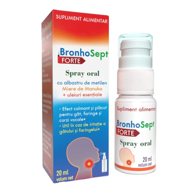 Bronhosept Forte Cu Albastru De Metilen, 20 Ml, Justin Pharma
