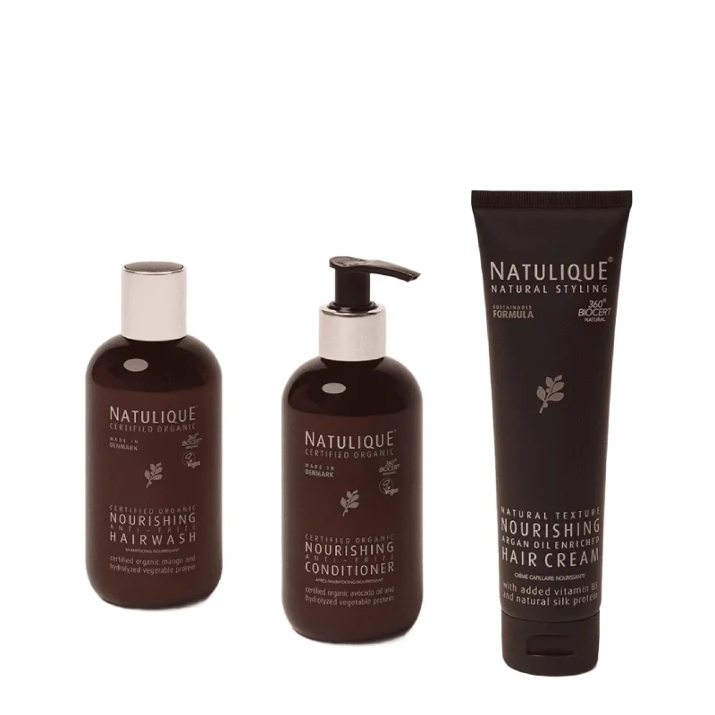 Set Sampon, Balsam Si Crema Nourishing Anti-Frizz, Natulique