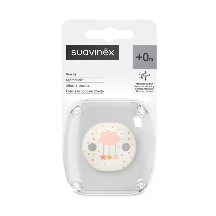 Lantisor Cu Clips Pentru Suzeta Dreams Piersica, 1 Bucata, Suavinex