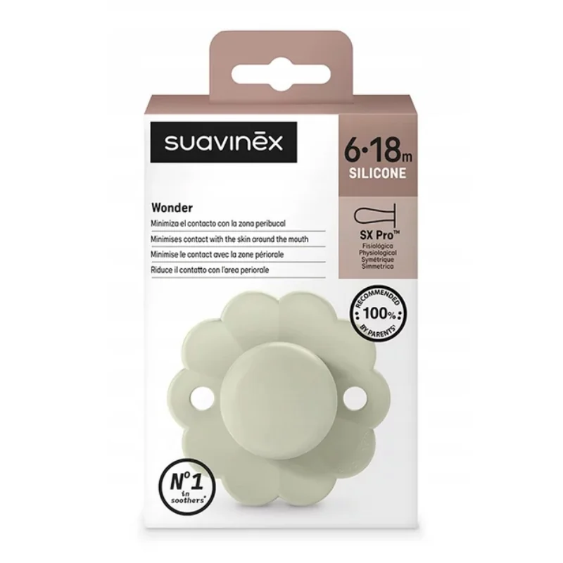 Suzeta Fiziologica Din Silicon Wonder, 6-18 Luni, Aqua, 1 Bucata, Suavinex