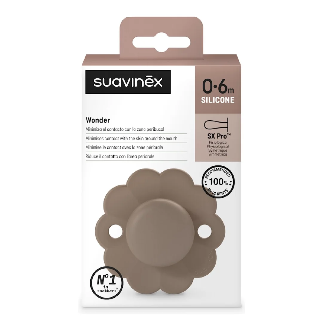 Suzeta Fiziologica Din Silicon Wonder, 6-18 Luni, Maro, 1 Bucata, Suavinex