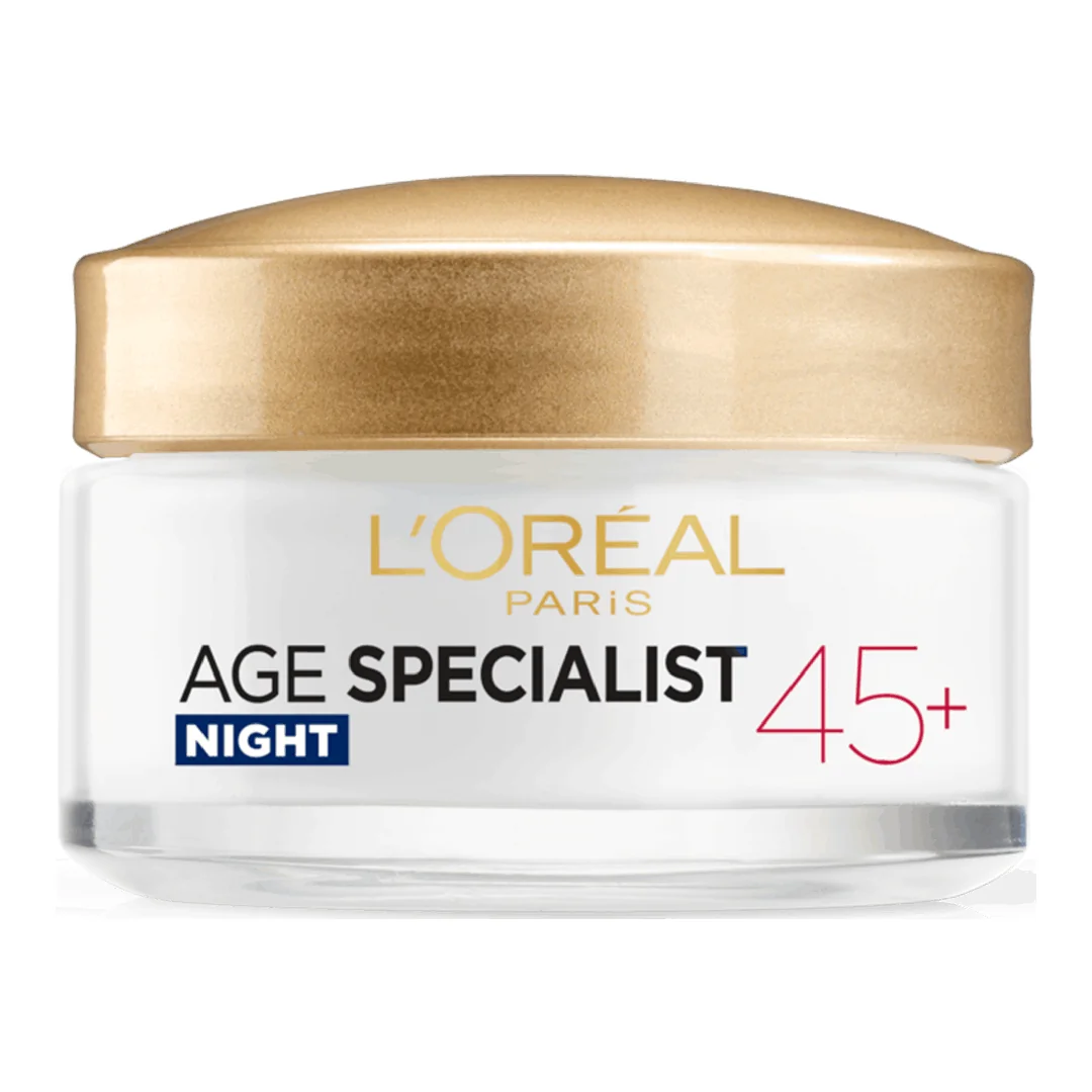 Crema Antirid De Noapte Cu Efect De Lifting Age Specialist 45+, 50 Ml, L'Oreal