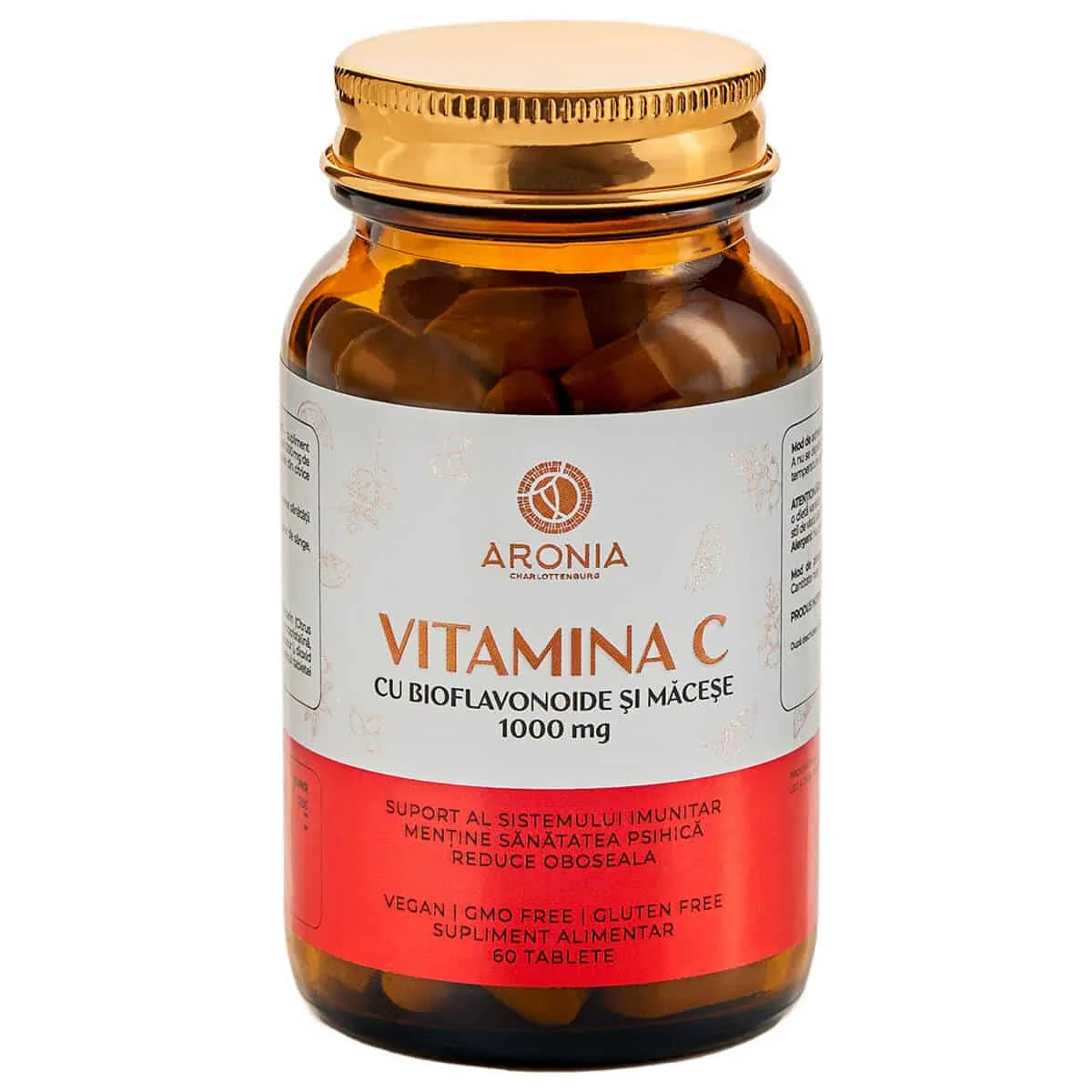 Vitamina C Cu Bioflavonoide Și Măceșe, 1000 Mg, 60 Tablete, Aronia Charlottenburg