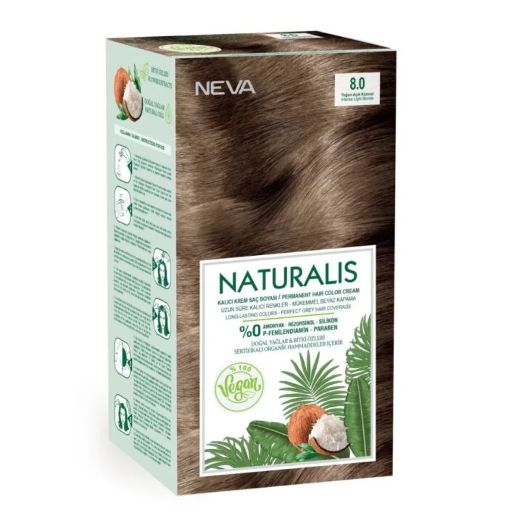 Vopsea De Par Blond Deschis Intens, 8.0 Naturalis, 150 Ml, Neva
