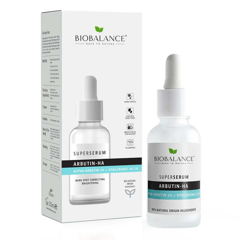 Super Serum Arbutin-Ha Cu Alpha-Arbutina 2% + Acid Hialuronic 4D 2%, 30 Ml, Bio Balance