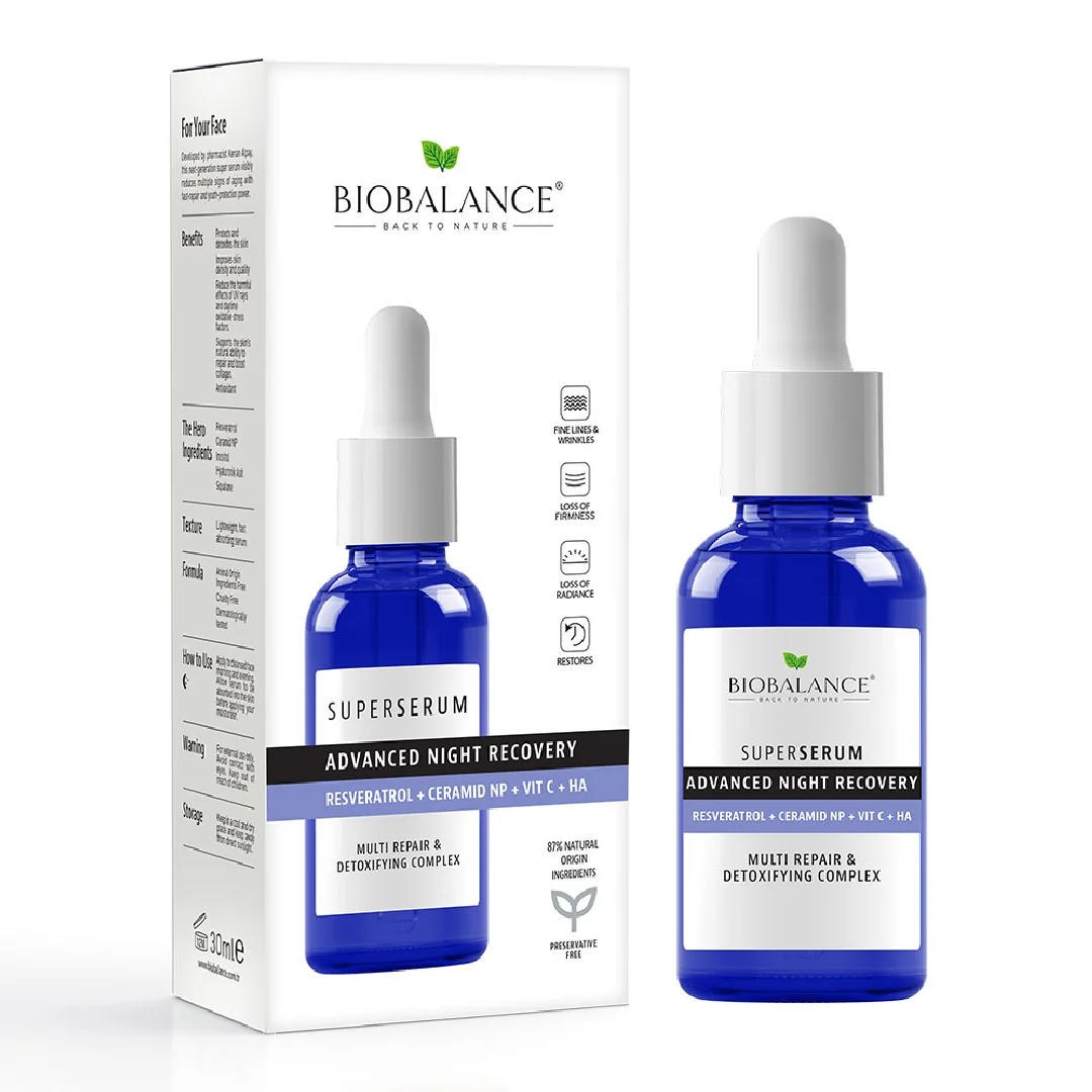 Super Serum Pentru Noapte Intensiv Reparator, Antirid Si Iluminator, 30 Ml, Bio Balance