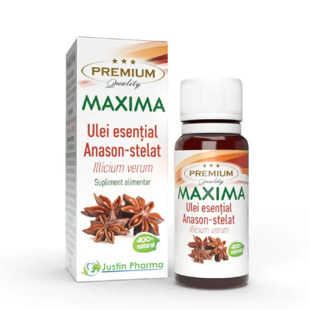 Ulei Esențial Anason Stelat Maxima, Uz Intern, 10 Ml, Justin Pharma