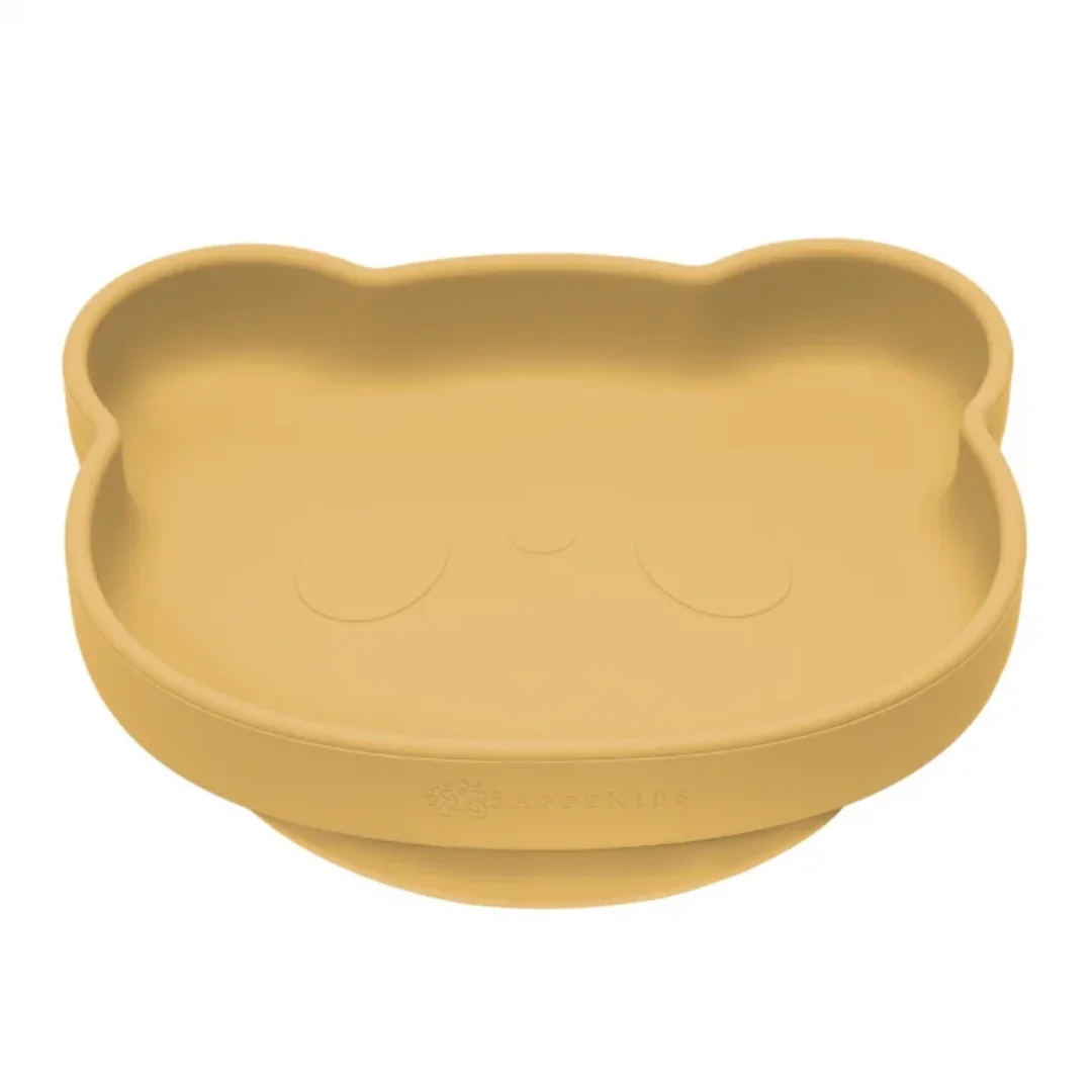 Farfurie Din Silicon Cu Ventuză The Little Bear, +6 Luni, Old Rose, Appekids