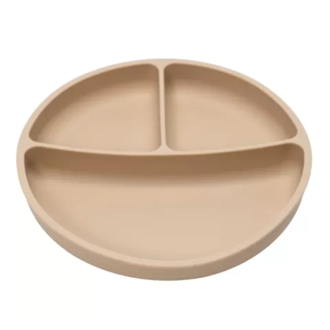 Farfurie Compartimentată Din Silicon, 6 Luni+, Bubble Beige, Appekids