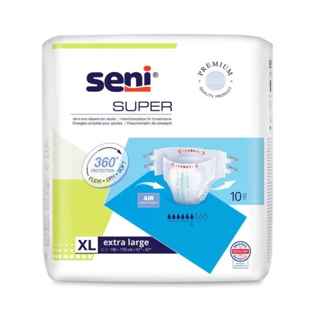 Scutece Super Extra Large, 10 Bucăți, Seni