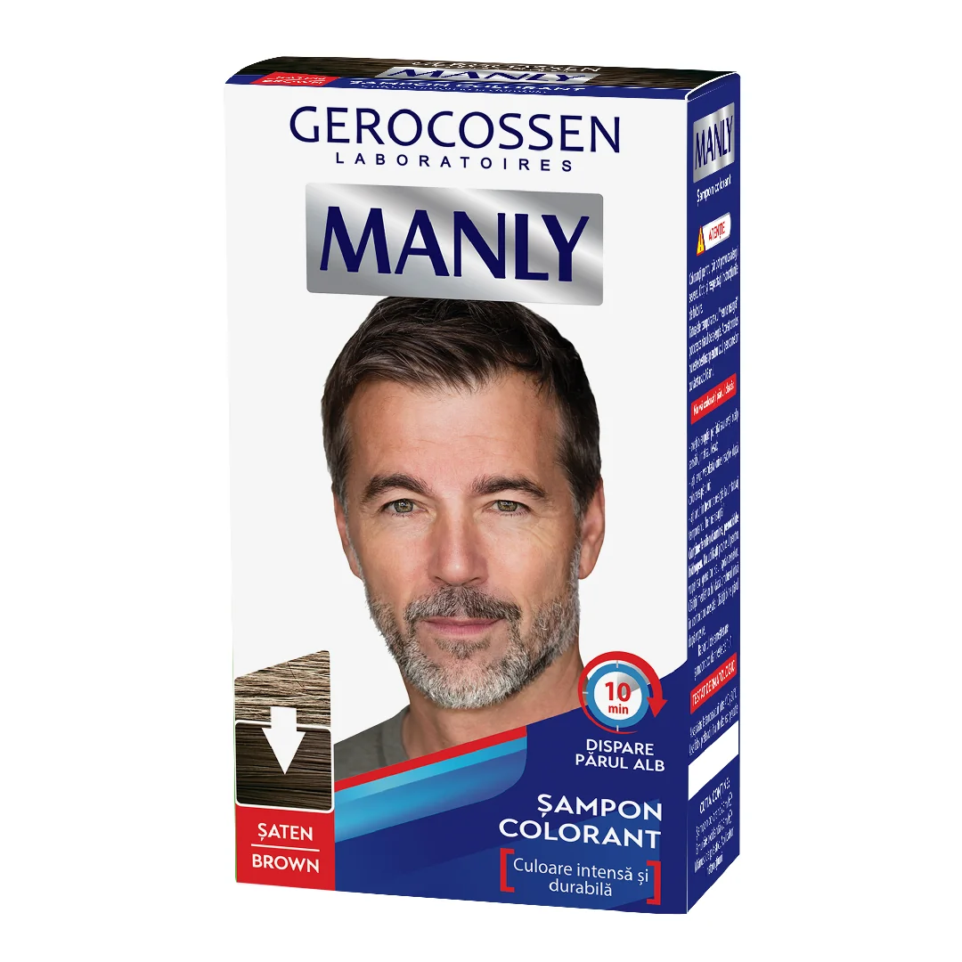 Sampon Colorant Pentru Barbati Saten, Manly, 25 Ml, Gerocossen