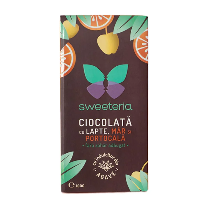 Ciocolata Cu Lapte, Mar Și Portocala 100G, Sweeteria