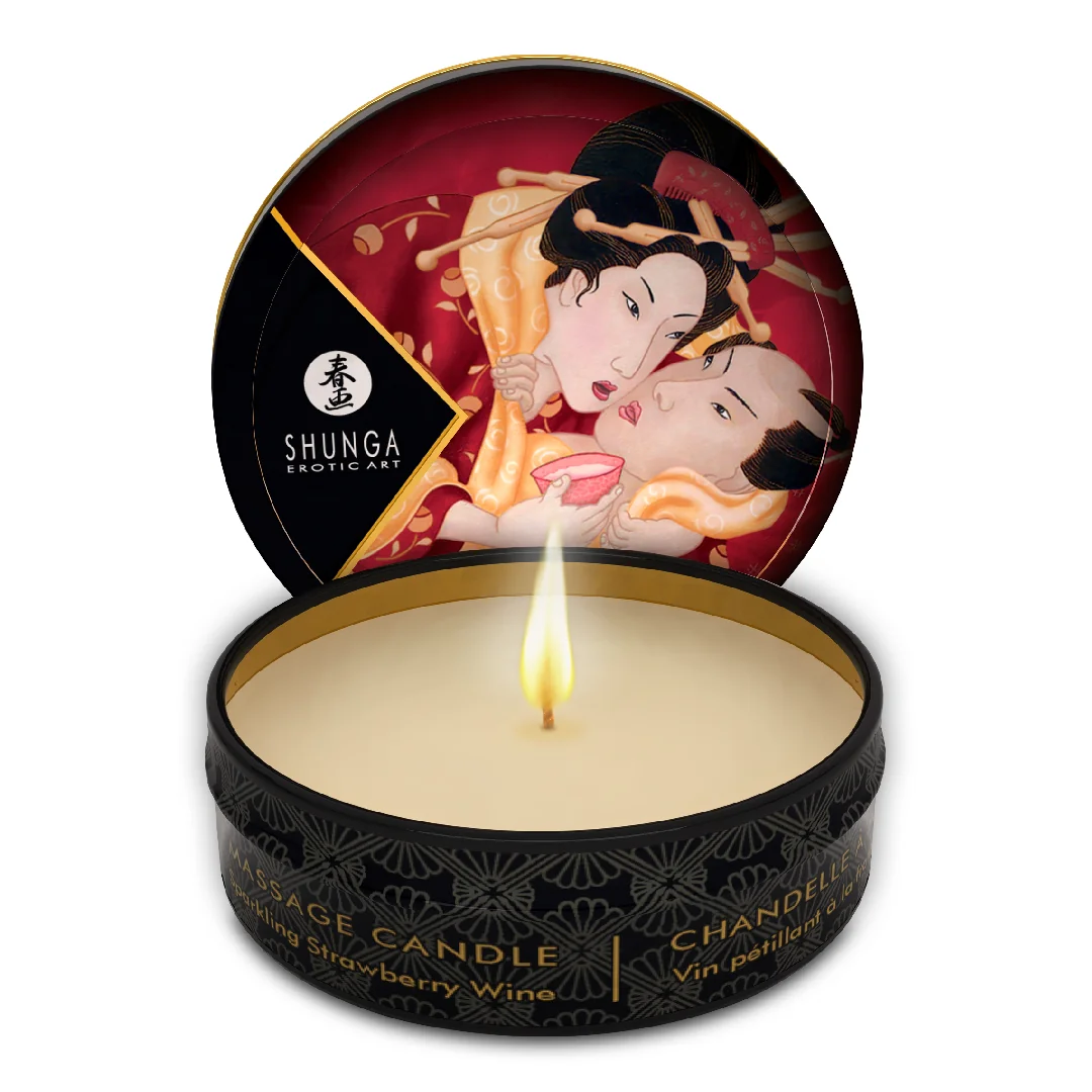 Lumanare Pentru Masaj Erotic Romance Strawberry, 30 Ml, Shunga Erotic Art