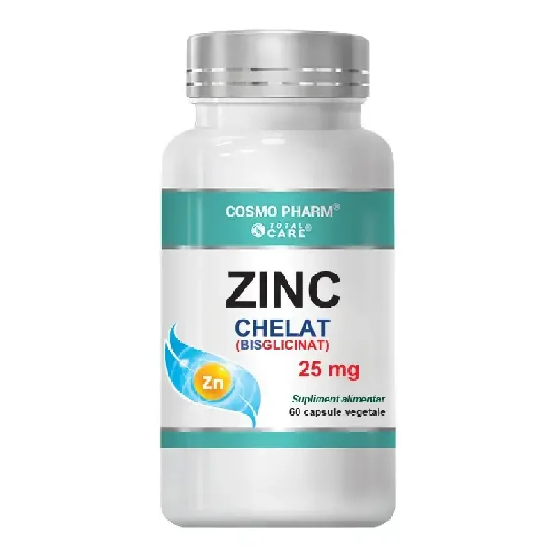 Zinc Bisglicinat (Chelat), 25 Mg, 60 Capsule Vegetale, Cosmo Pharm