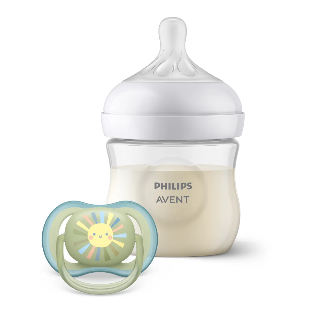Set Biberon 125ml Și Suzeta 0-6l, Natural Response, Avent
