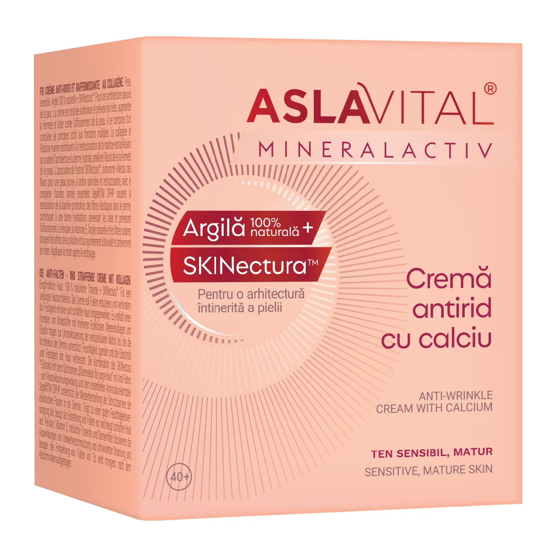 Crema Antirid Cu Calciu, Ten Sensibil, 50 Ml, Aslavital