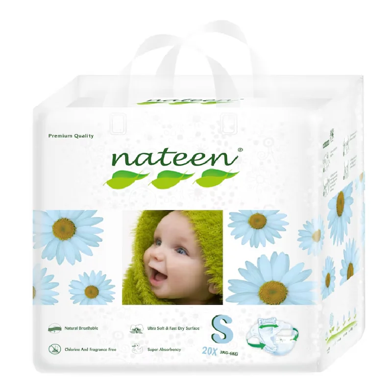 Scutece Hipoalergenice Flex&Fit Premium, S, Nr. 2, 10-20 Kg, 20 Bucăți, Nateen