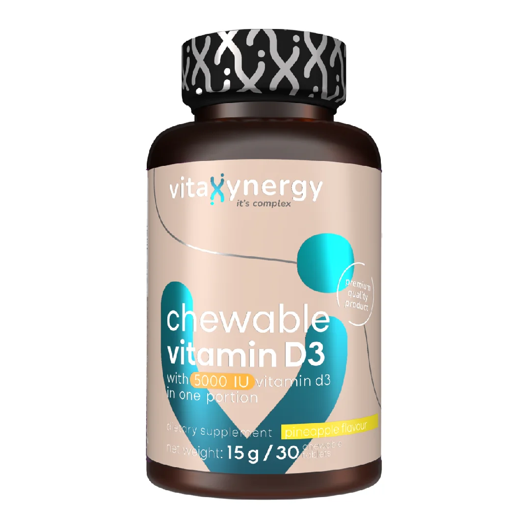 Vitamina D3 5000 UI Masticabila, 30 Tablete, VITAXYENERGY