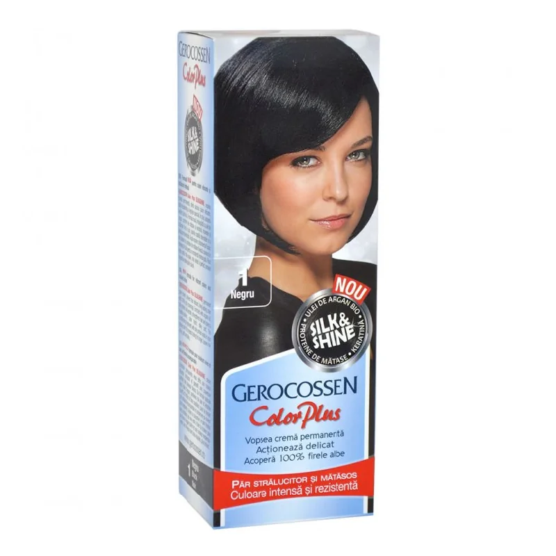 Vopsea De Par Silk&Shine, 1 Negru, 50 Ml, Gerocossen
