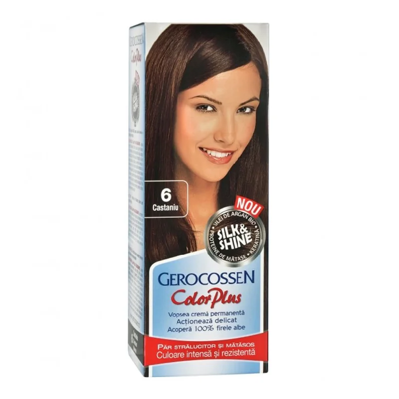 Vopsea De Par Silk&Shine, 6 Castaniu, 50 Ml, Gerocossen