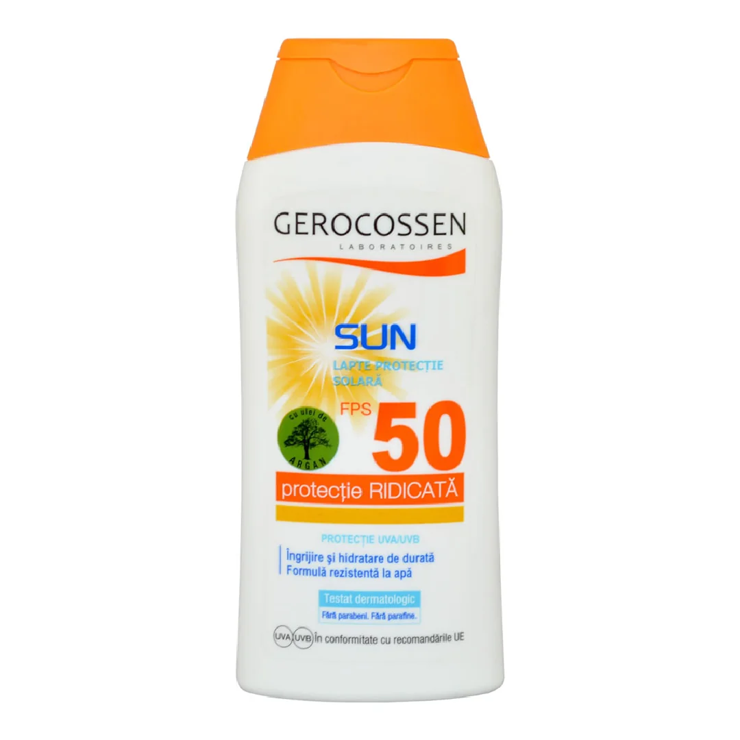 Lapte Hidratant Cu Protecție Solară SPF 50 Sun, 200 Ml, Gerocossen