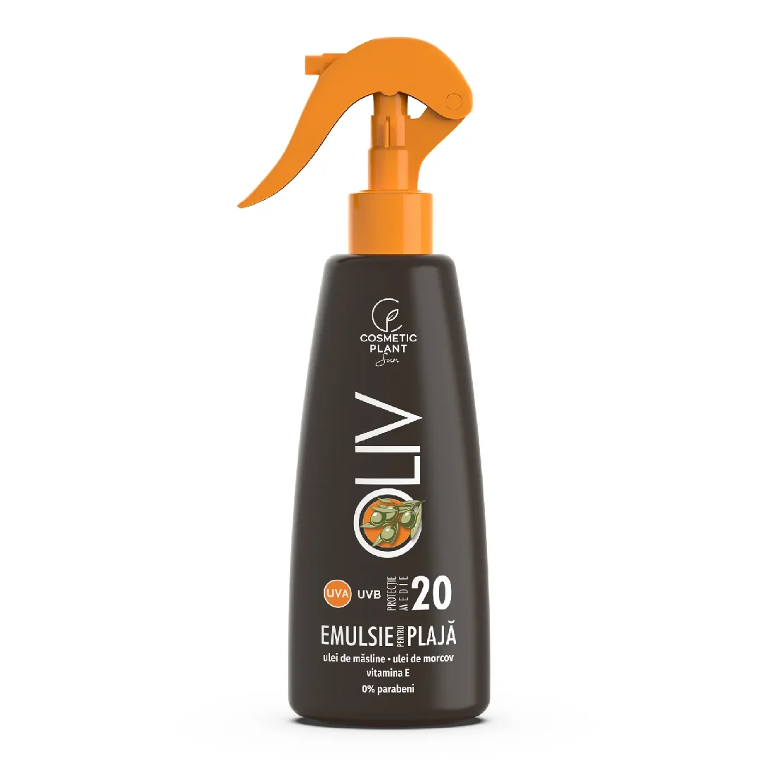 Emulsie Plaja Cu Ulei De Morcov Si Masline Spf20, Oliv, 200 Ml, Cosmeticplant