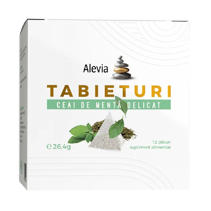 Ceai De Menta Delicat Tabieturi, 12 Plicuri, Alevia