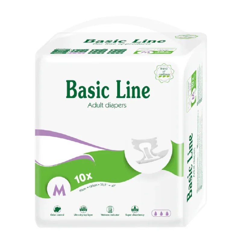 Scutece Pentru Adulți Purple Basic Line, Marime M, 10 BUCATI, Nateen