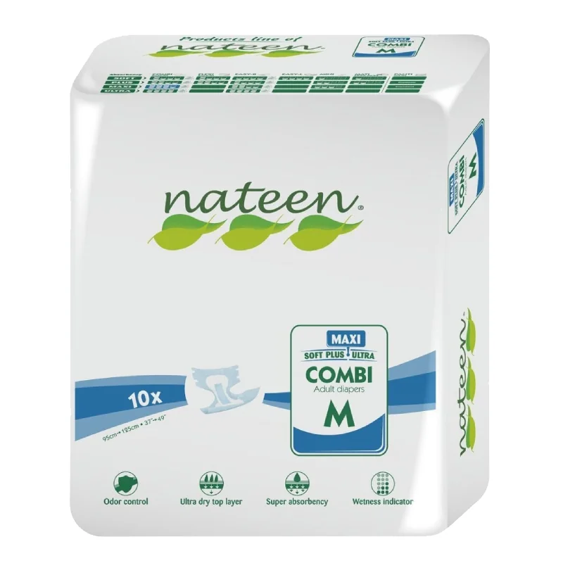 Scutece Pentru AdultI Combi Plus Line, Marimea M, 10 Bucati, Nateen