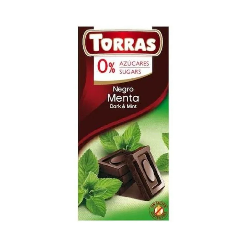 TorRAss Ciocolata Neagra Cu Menta Fara Zahar Si Gluten, 75G