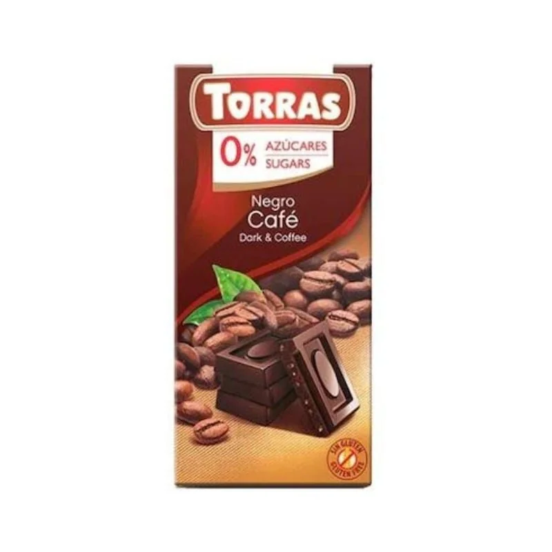 Torras Ciocolata Neagra Cu Cafea Fara Zahăr Si Gluten, 75g