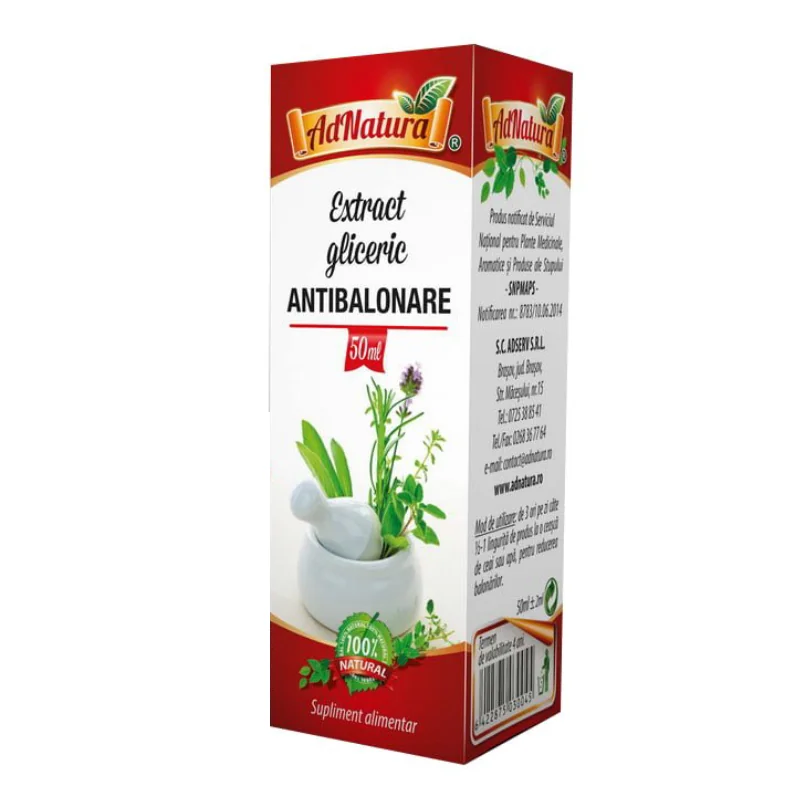 Antibalonare Extract Gliceric, 50 ML, AdNatura