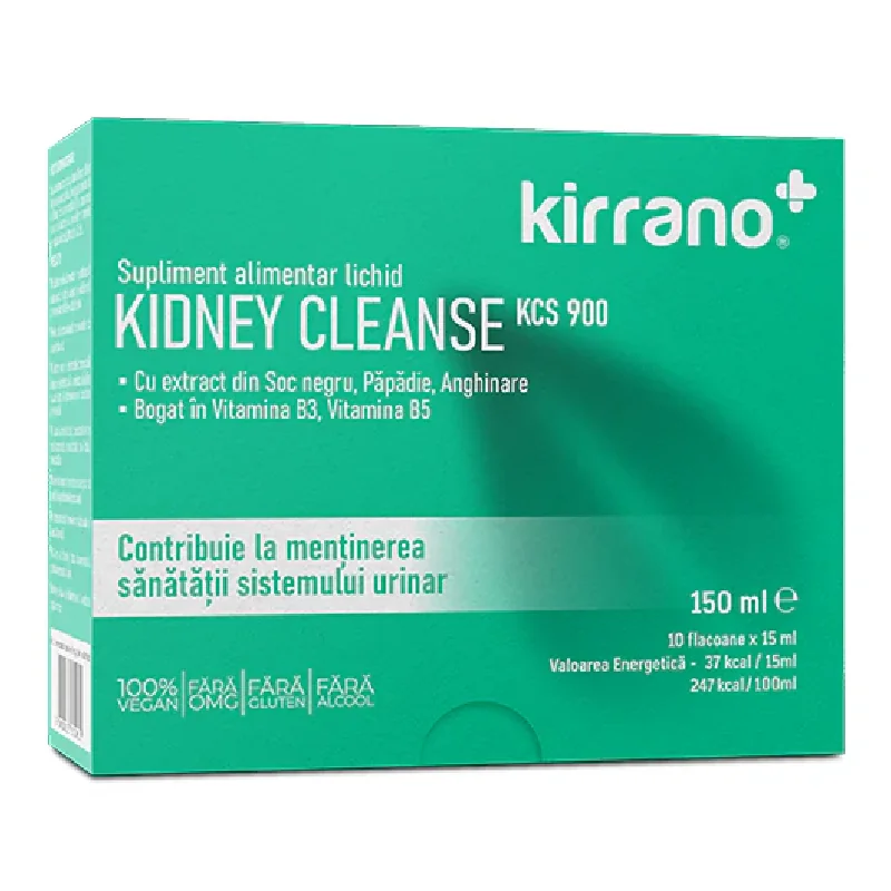 Kidney Cleanse KCS900, 10 Flacoane*15 Ml, Kirrano