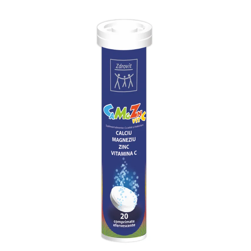 Ca Mg Zn + Vitamina C, 20 Comprimate Efervescente