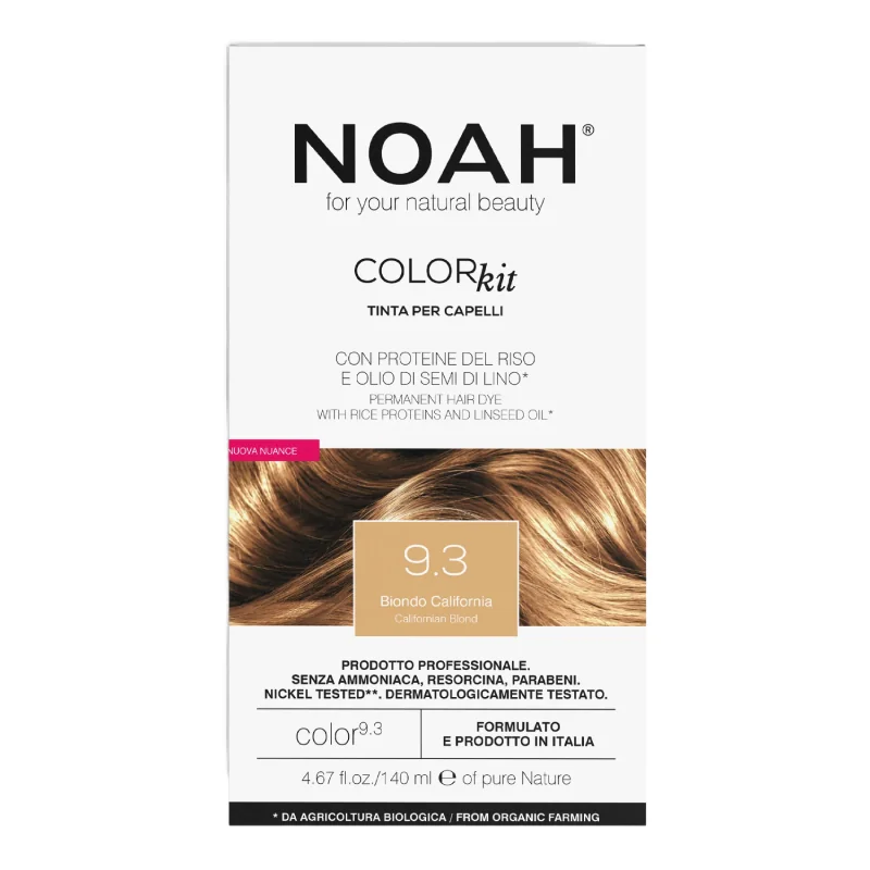Vopsea De Par Naturala Fara Amoniac, 9.3 Blond California, Color Kit, 140 Ml, Noah