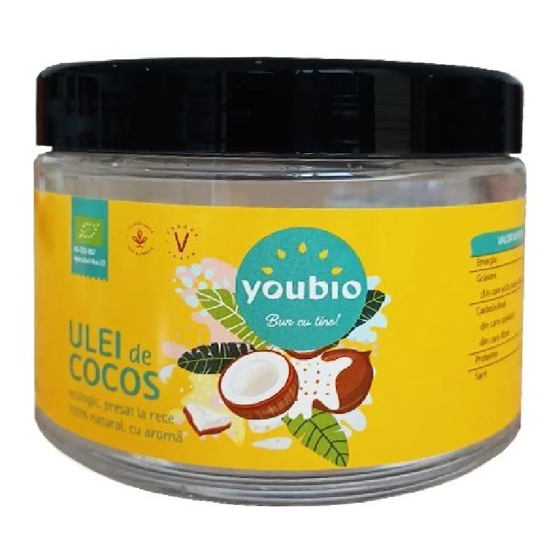 Ulei De Cocos Bio Presat La Rece Youbio, 500 Ml, Adams Vision