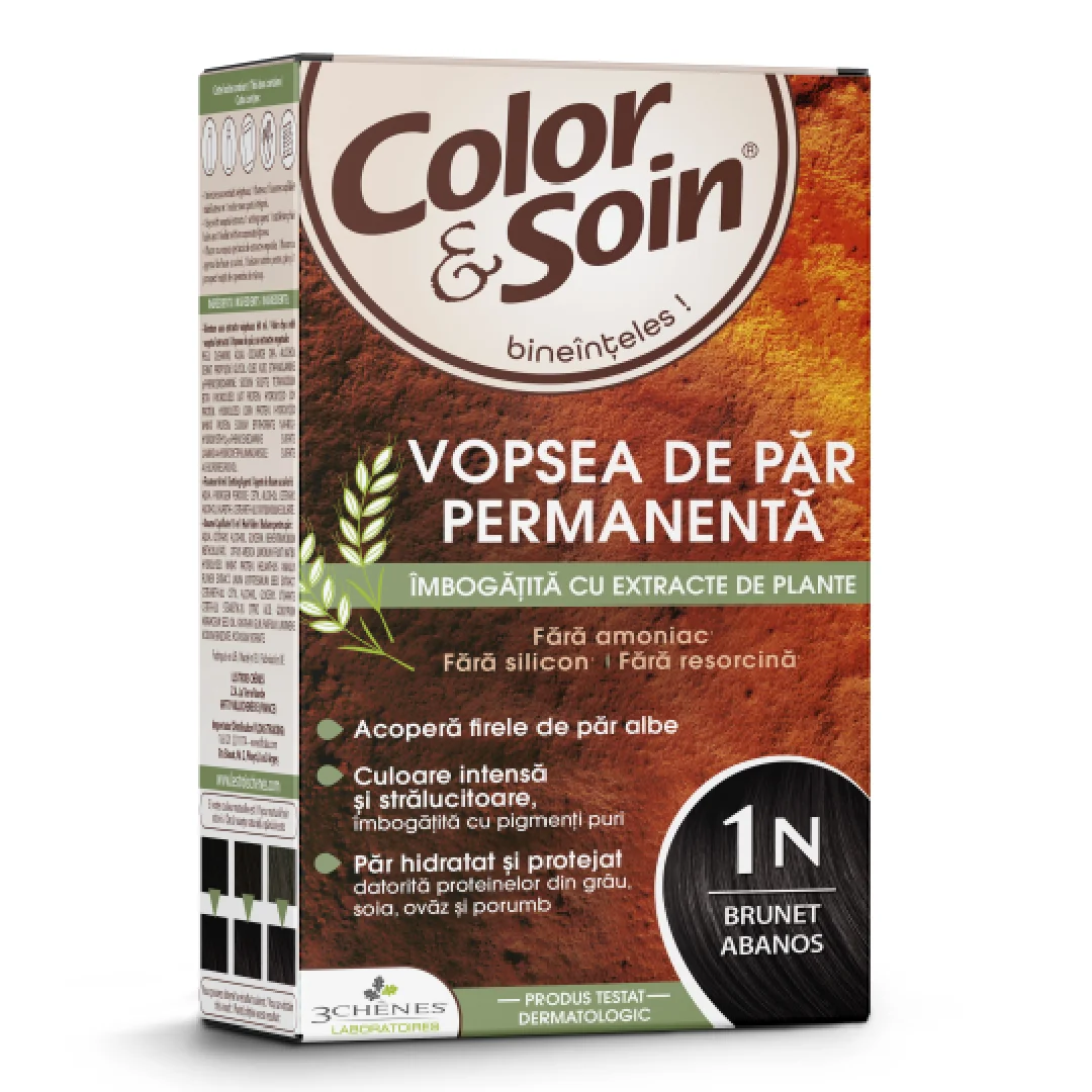 Vopsea De Par Fara Amoniac, Fara Silicon, Brunet Abanos, 1N, Color & Soin