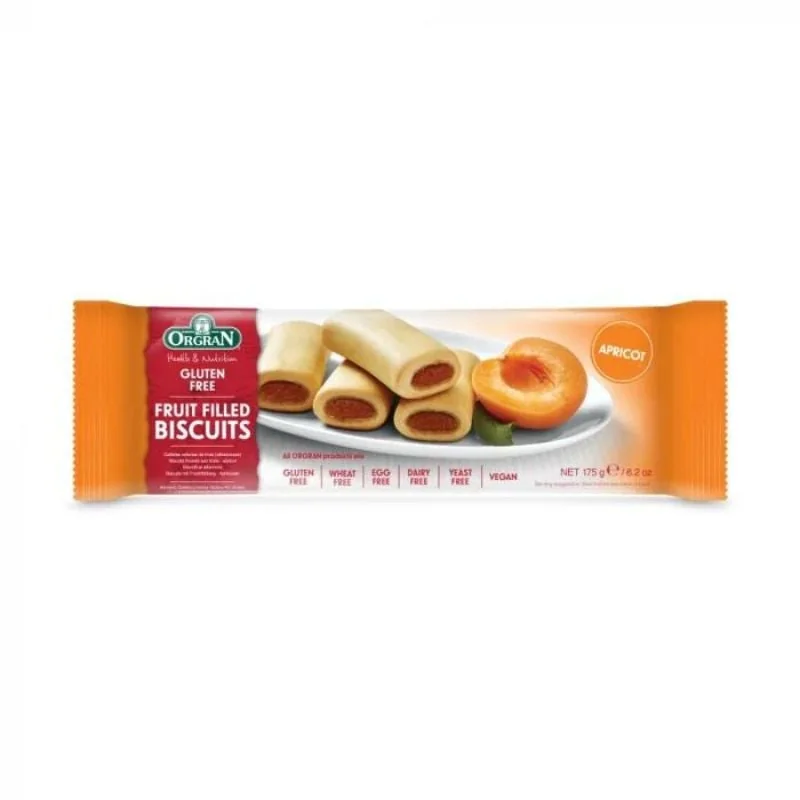 Biscuiti Umpluti Cu Caise Fara Gluten, 175g, ORGRAN