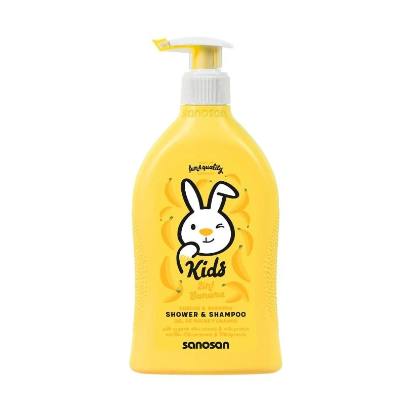 Gel De Dus Si Șampon 2 In 1 Cu Aroma De Banane, 400 Ml, Sanosan