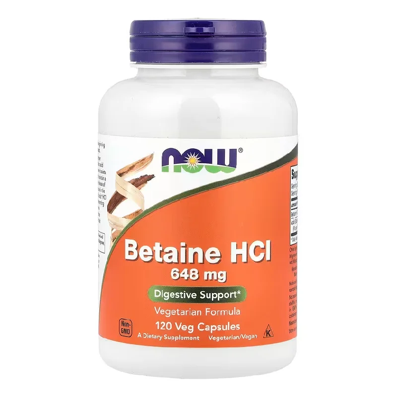 Betaina Hcl 648 Mg, 120 Capsule Vegetale, Now Foods