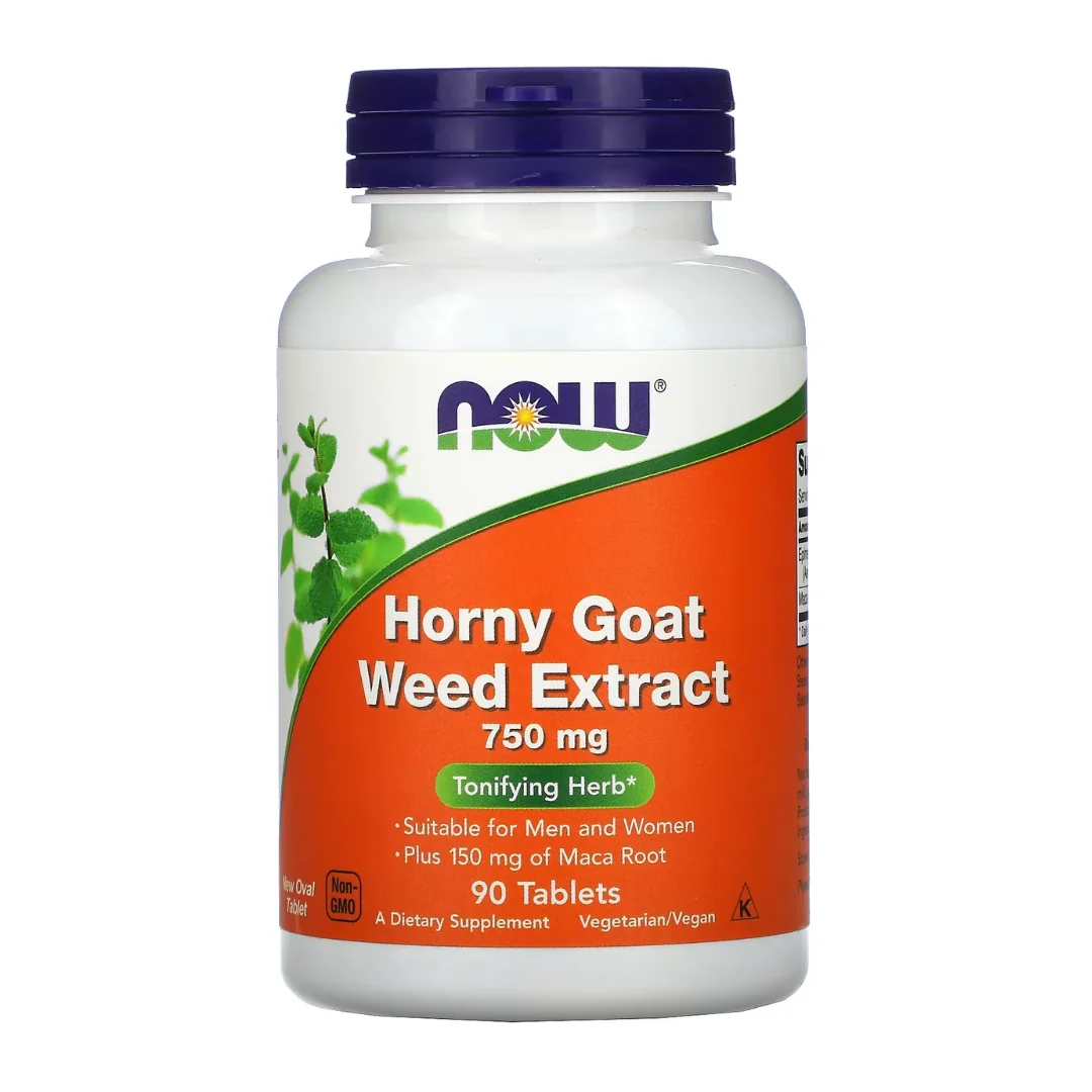 Extract De Iarba-Țapului, 750 Mg, 90 Comprimate, Now Foods