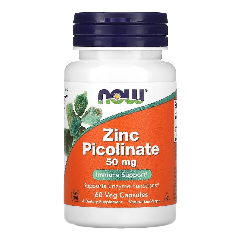 Zinc Picolinat, 50 Mg, 60 Capsule Vegetale, Now Foods