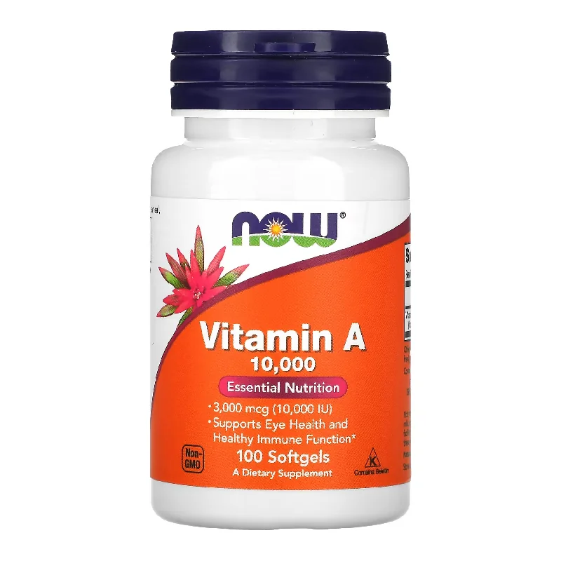 Vitamina A, 10.000 UI, 100 Gelule Moi, Now Foods