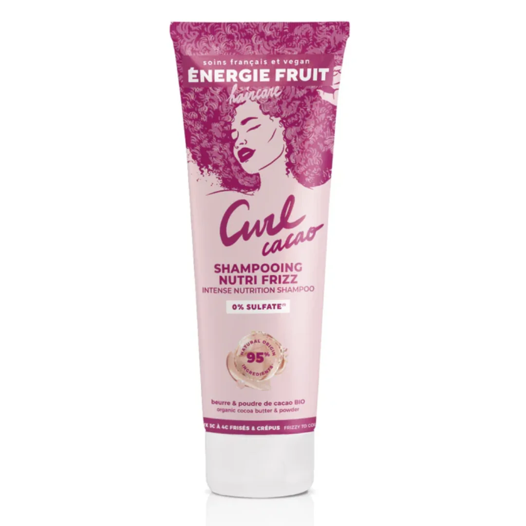 Sampon Nutritiv Pentru Par Cret Cu Unt De Cacao Organic Si Pudra De Cacao, 250 Ml, Energie Fruit