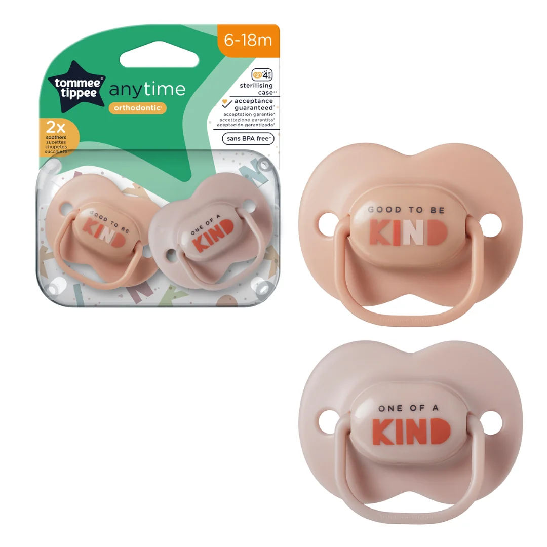Suzete Ortoodontice Anytime, 6-18 Luni, Bej, 2 Bucăți, Tommee Tippee