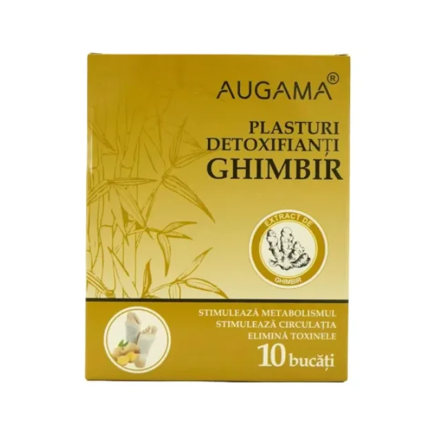 Plasturi Detoxifianti Cu Ghimbir, 10*12 Cm, 10 Bucati, Augama