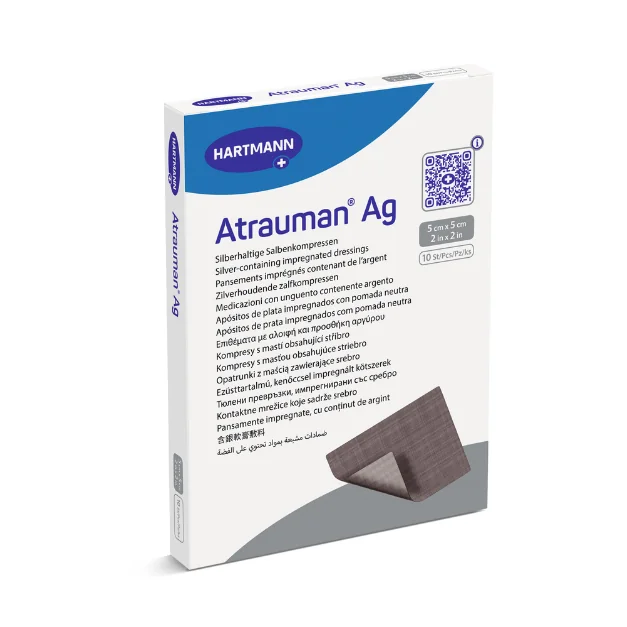 Pansament Cu Ioni De Argint Atrauman Ag 5x5 Cm, 10 Bucati, Hartmann